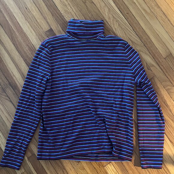 Vintage Striped Preppy Striped Turtle Neck - Picture 2 of 3